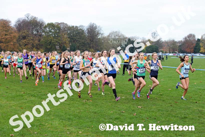 Under-15 girls start, Liverpool Cross Challenge. David T. Hewitson/Sports for All Pics